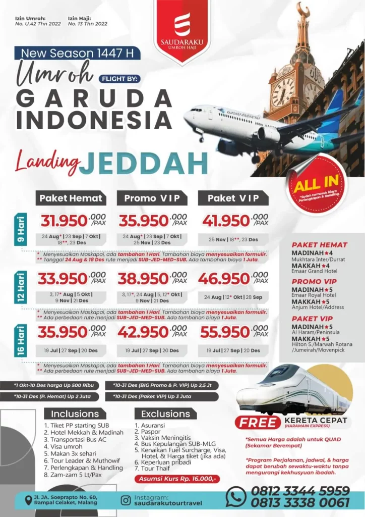 Paket Umroh Reguler by Garuda