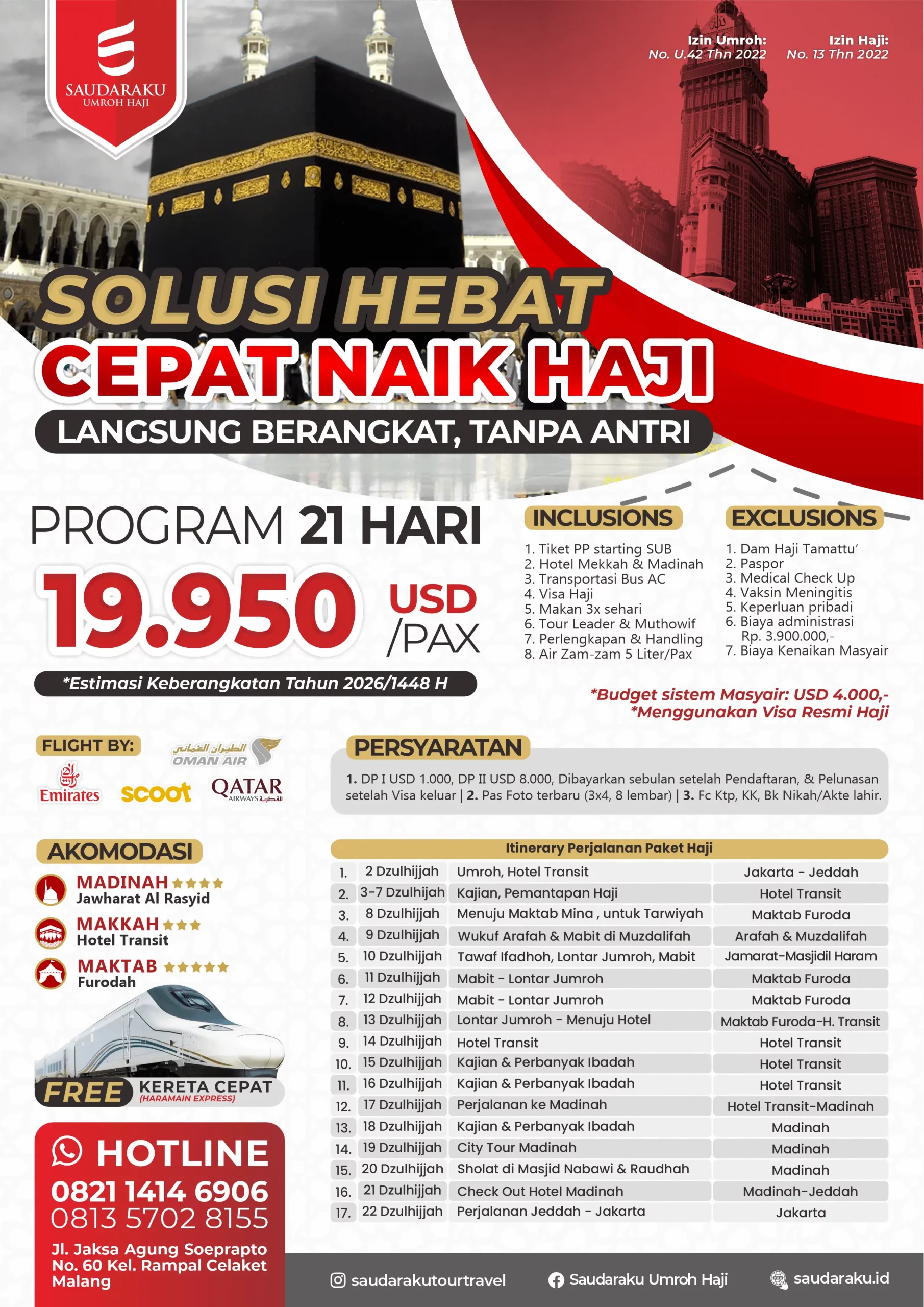 Paket Haji Furodha 21 Hari