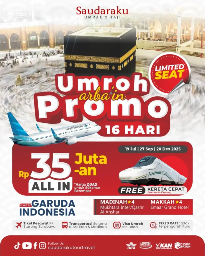 Umroh Arbain 16 Hari Garuda