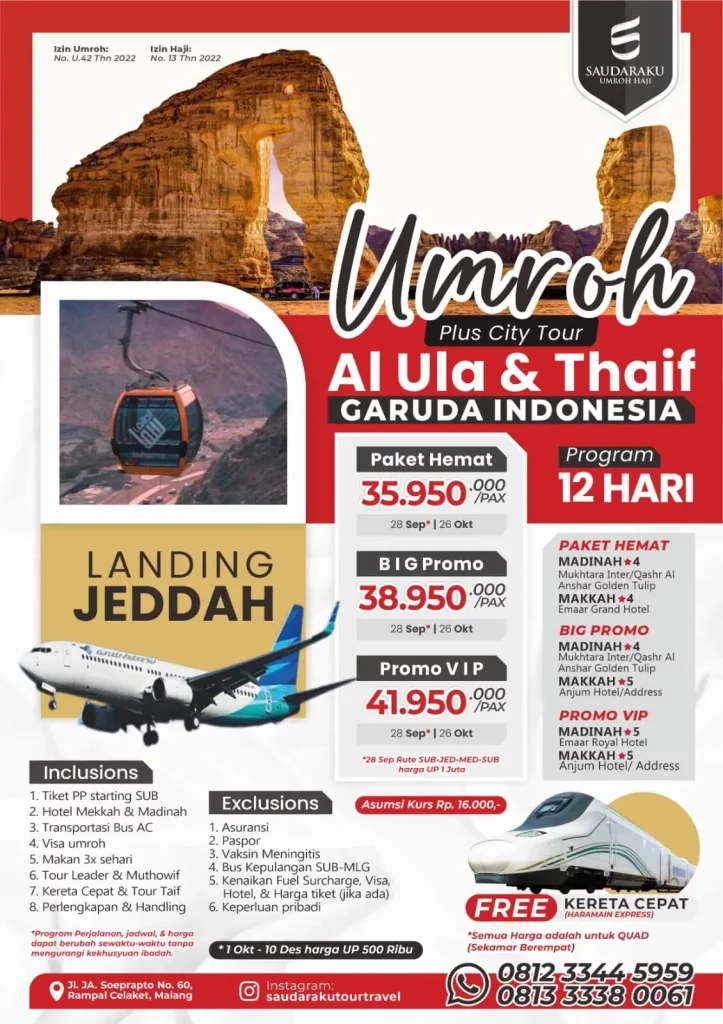 Umroh Plus Al Ula dan Thaif