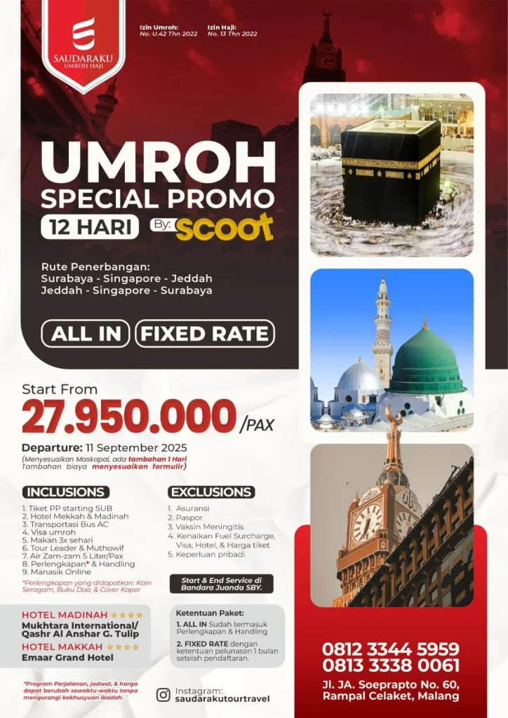 Umroh Reguler Fixed Rate Scoot
