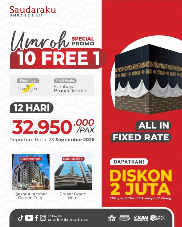 Promo Umroh 12 hari Saudaraku Travel
