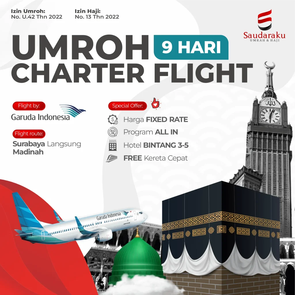 Umroh 9 Hari Charter Flight Garuda Madinah